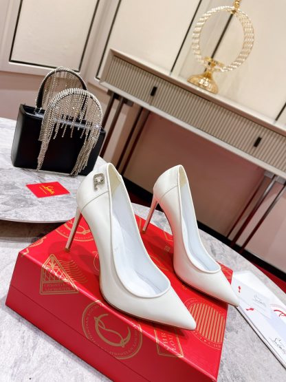 Christian Louboutin patent leather CL buckle high heels - Image 3