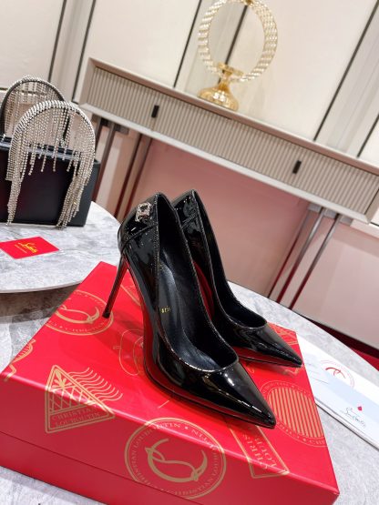 ChristianLouboutin patent leather CL buckle exquisite high heels - Image 3