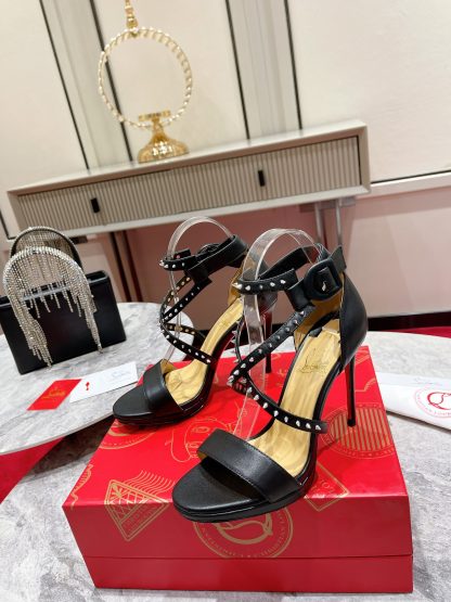 Christian Louboutin Elegant Studded High Heels - Image 3