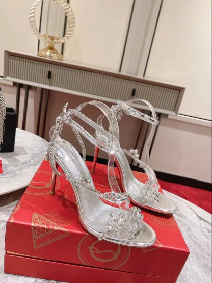 Christian Louboutin crystal chain high-heeled sandals - Image 3