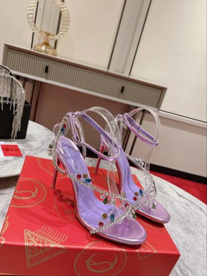 Christian Louboutin crystal chain high-heeled sandals - Image 3