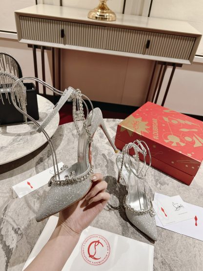 Christian Louboutin Crystal Rhinestone Sandals High Heels - Image 3