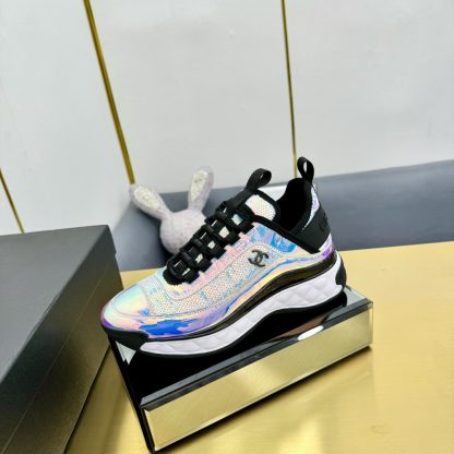 Chanel classic blue and black mix and match fashion casual dad shoes for men and women - Image 3