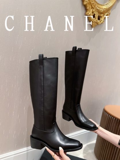 Chanel autumn and winter high-end custom black catwalk luxury boots - Image 3