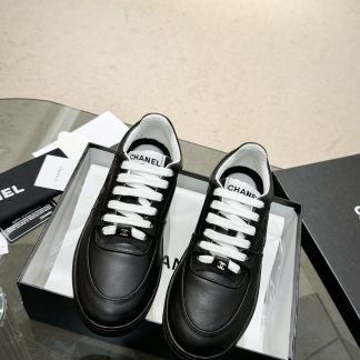 Chanel classic design black mix casual sneakers