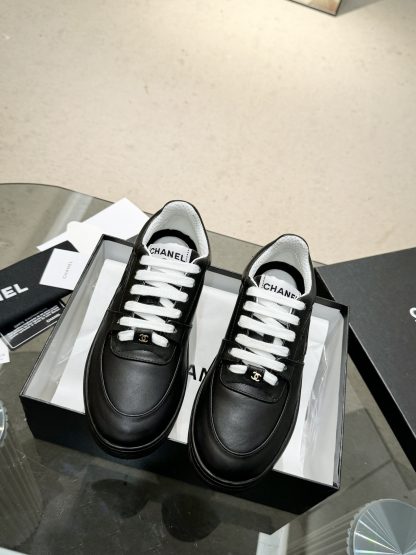 Chanel classic design black mix casual sneakers