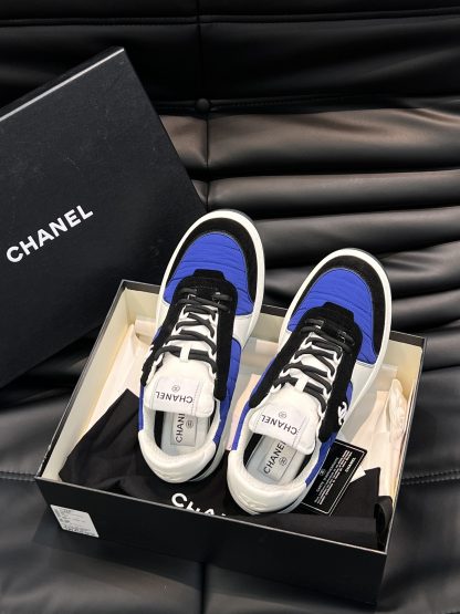 Chanel autumn and winter new blue and black fashionable cowhide breathable sneakers - Image 3
