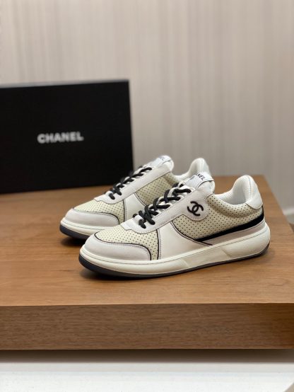 Chanel autumn and winter new beige fashionable cowhide breathable sneakers - Image 3