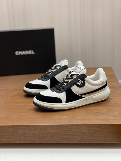 Chanel autumn and winter new black and white fashionable cowhide breathable sneakers - Image 3