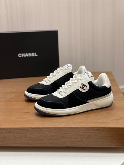 Chanel autumn and winter new beige and black fashionable cowhide breathable sneakers - Image 3