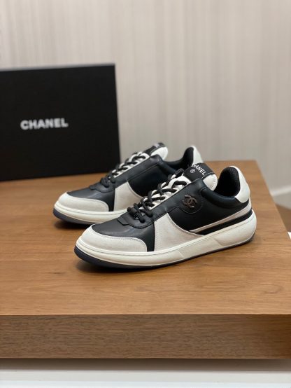 Chanel autumn and winter new gray and black fashionable cowhide breathable sneakers - Image 3