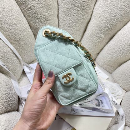 Chanel-style hippie hobo light green mini bag - Image 3