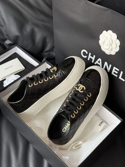 Chanel black classic cute height-enhancing slimming biscuit shoes - Image 3