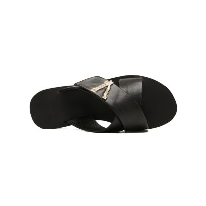 VERSACE Cross V Buckle Flat Sandals - Image 3