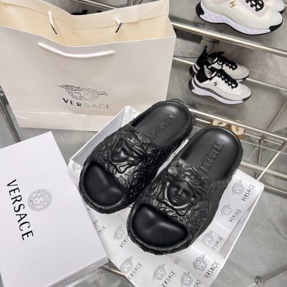 VERSACE Classic Black Fashion Slippers - Image 3