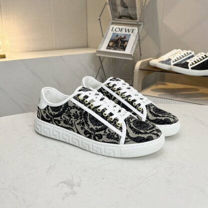 VERSACE new versatile canvas jacquard pattern casual men's shoes - Image 3