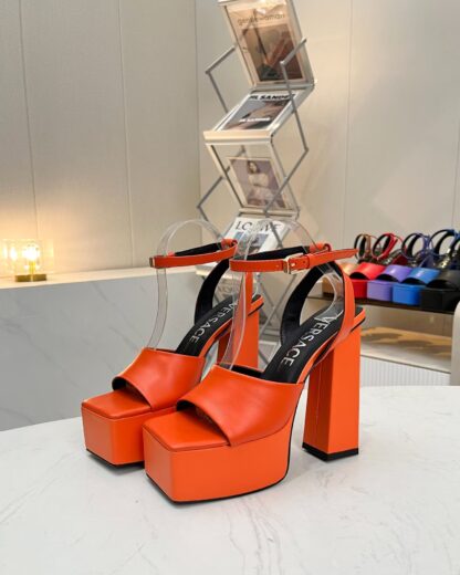 VERSACE SQUARE TOE CHIC HIGH HEELS - Image 3