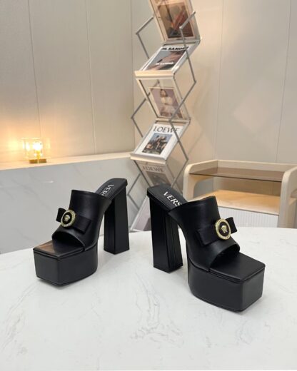 VERSACE SQUARE TOE CHIC HIGH HEELS - Image 4