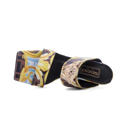 VERSACE Minimalist Comfortable Square Toe High Heels Sandals - Image 3