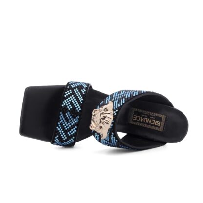 VERSACE Simple Comfortable Rhinestone High Heels Sandals - Image 3