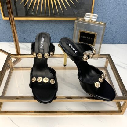 VERSACE fashion single-strap peep-toe high heels - Image 3