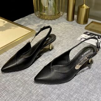 VERSACE new low heel slingback sandals high heels