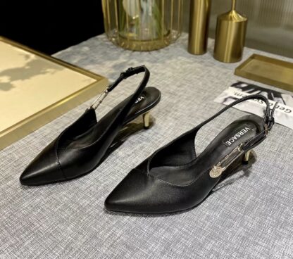 VERSACE new low heel slingback sandals high heels