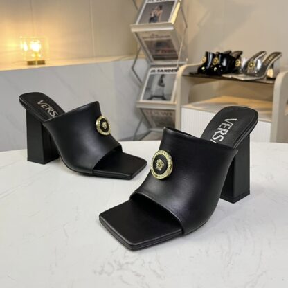 VERSACE new square head thick heel sandals high heels - Image 3