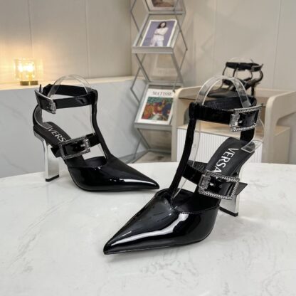 VERSACE new pointed toe thick heel high heels - Image 3