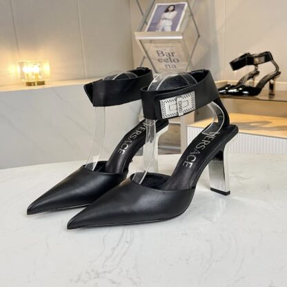 VERSACE new pointed toe thick heel high heels - Image 3