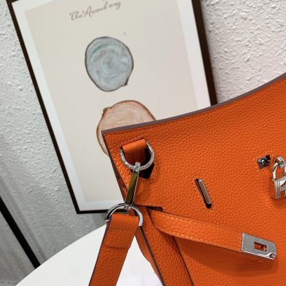 Hermès Orange Practical Crossbody Bag Size: Length 28cm Width 12cm Height 25cm - Image 3