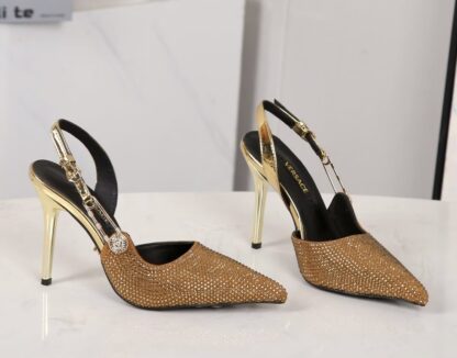 VERSACE elegant and elegant rhinestone high heels - Image 3