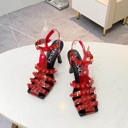 VERSACE CAGED Rhinestone Sandals - Image 3