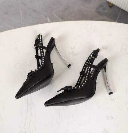 VERSACE new pointed rivet sandals high heels - Image 3