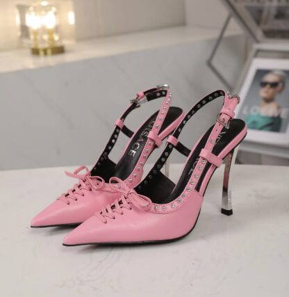 VERSACE new pointed leather high heels - Image 3