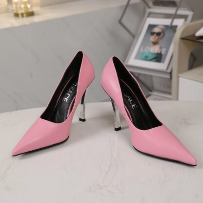 VERSACE new pointed leather high heels - Image 3