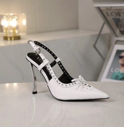 VERSACE new pointed leather high heels - Image 4