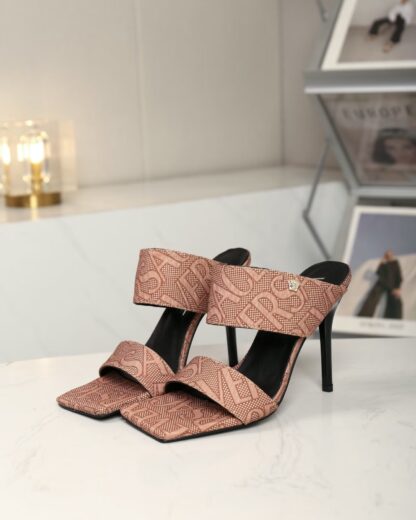 VERSACE New Open Toe High Heel Mules