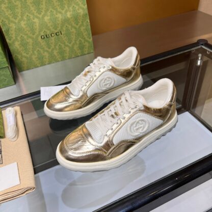 Gucci Early Spring Latest Hot 80 Couples Casual Retro Distressed White Shoes - Image 4