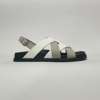 Hermès black, white and grey couple's braided sandals - Image 3