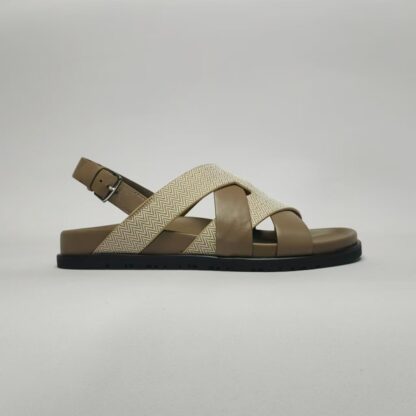 Hermès Grey Brown Couple Braided Sandals - Image 3