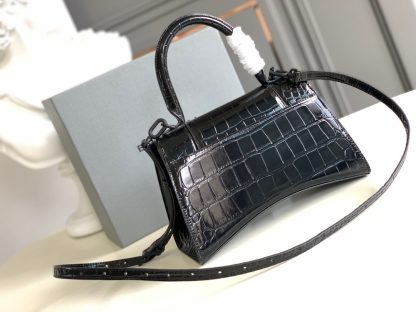 Balenciaga crocodile pattern black buckle medium hourglass bag - Image 3