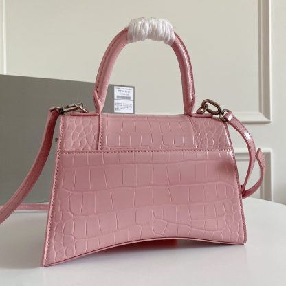 Balenciaga Crocodile Pattern Blush Pink Silver Buckle Shoulder Bag - Image 2