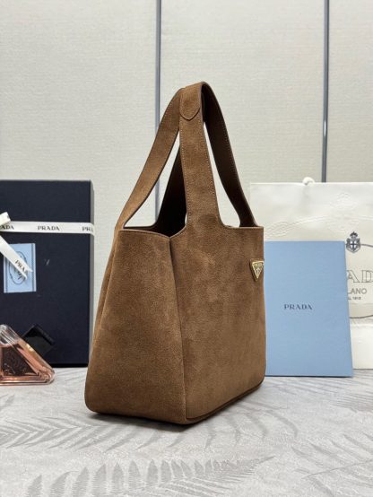 Prada Nubuck Basket Bucket Bag - Image 3