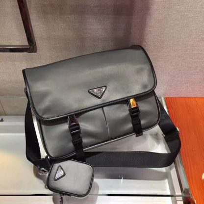 Prada Nylon Flap Messenger Bag - Image 3