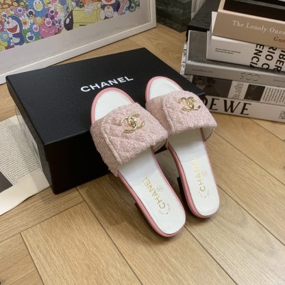 Chanel early autumn pink cute sweet fashionable slippers - Image 3