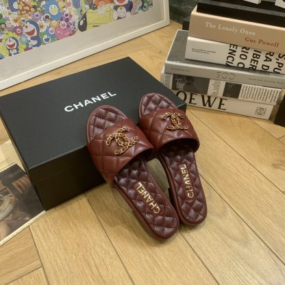 Chanel versatile red slimming slippers - Image 3