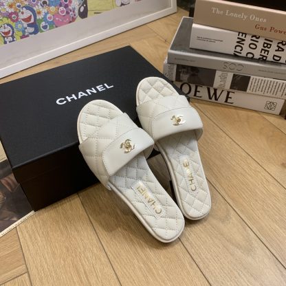 Chanel white versatile slimming slippers - Image 3