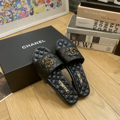 Chanel versatile black temperament and beautiful lazy slippers - Image 3