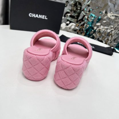 Chanel early spring pink dancing shoes series retro European and American new slippers heel height 7cm - Image 3